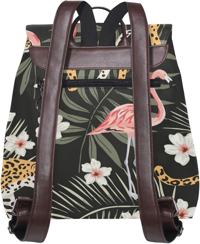 outlet sale Tropical Leopard Animals and Pink Flamingo Leather 