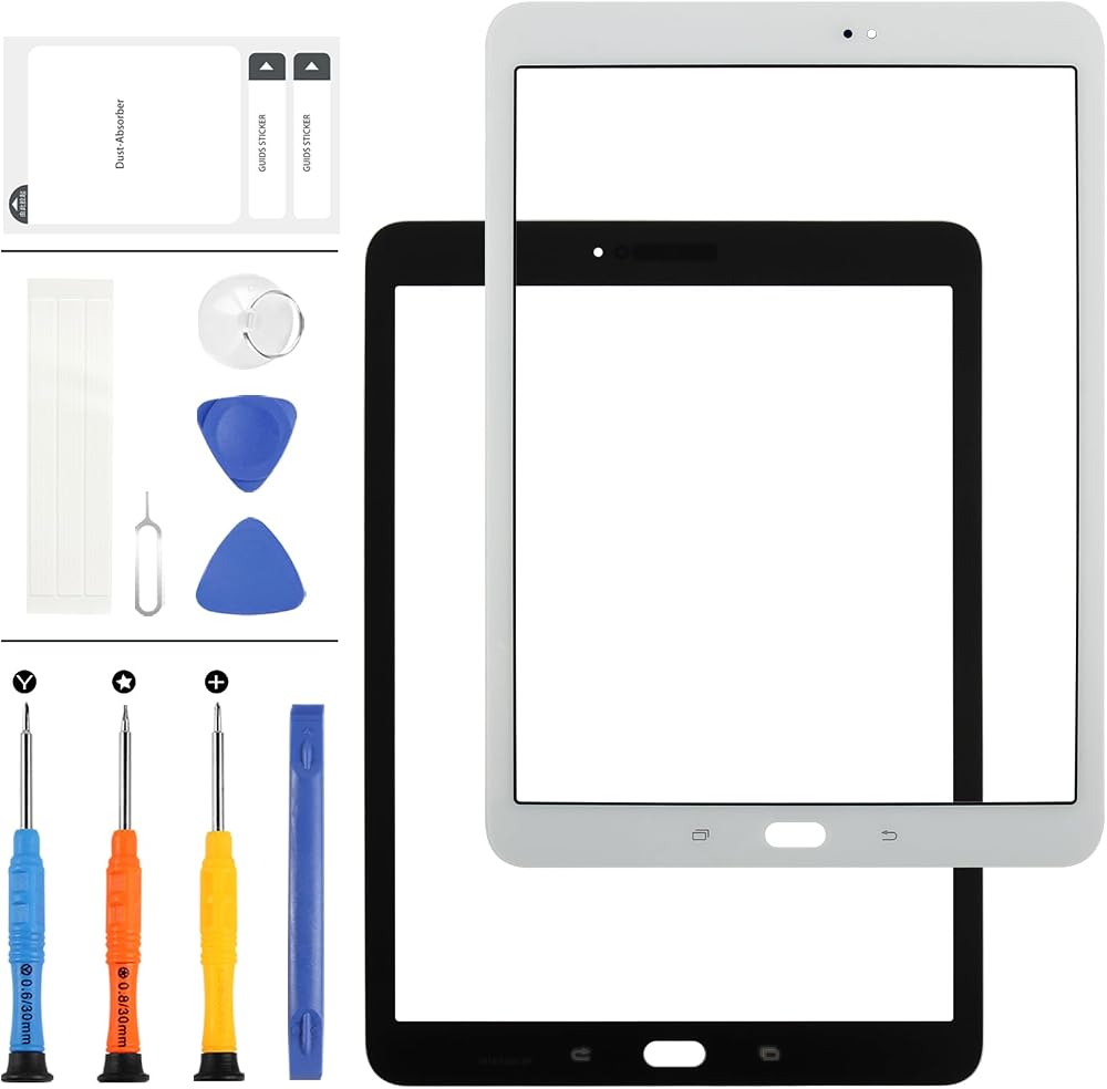 LADYSON Front Glass Screen Lens for Samsung Galaxy Tab S3 T820 T825 9.7" White
