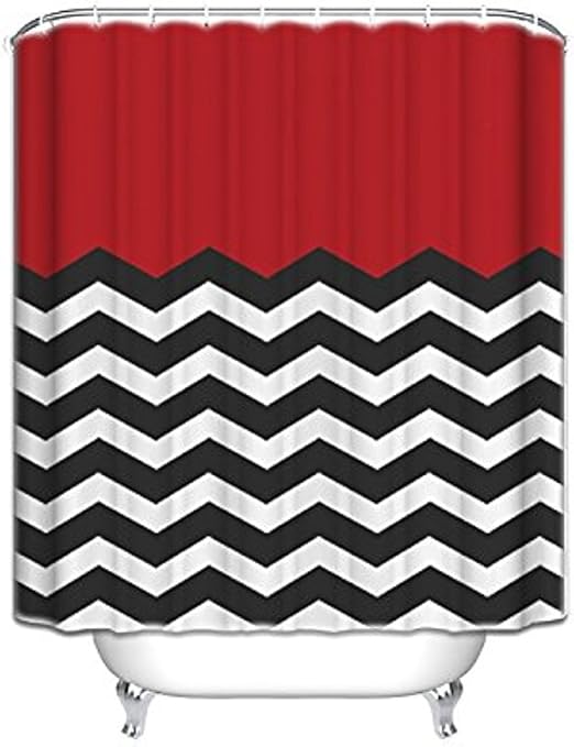 Amazon Com Vandarllin Red Black And White Chevron Shower
