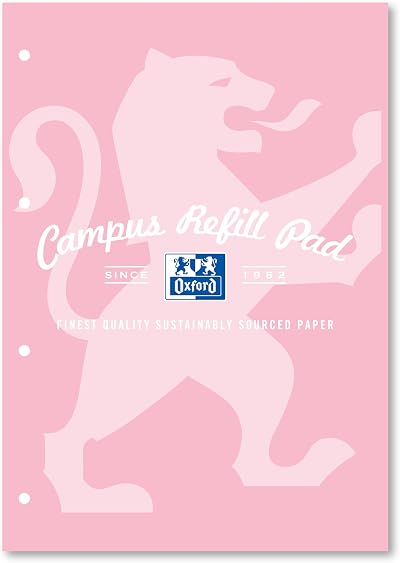 Oxford Campus A4 Lined Paper Refill Pad Headbound 140 Pages Pastel