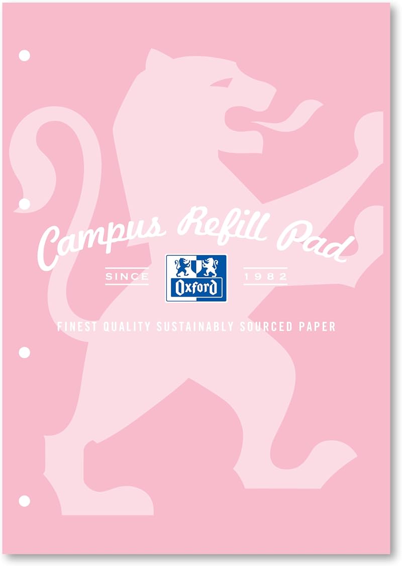 Oxford Campus A4 Lined Paper Refill Pad Headbound 140 Pages Pastel