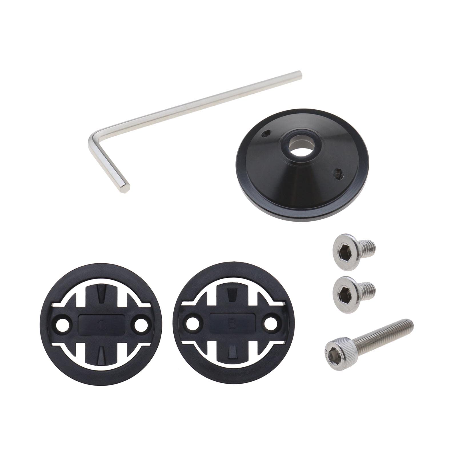 VGOL Bicycle Stem Top Cap Computer Mount Holder Kit 2 Types Bike Mount Insert Adapter Compatible with Garmin Edge 1000 820 810 Compatible With Bryton Rider R530 R330 Black