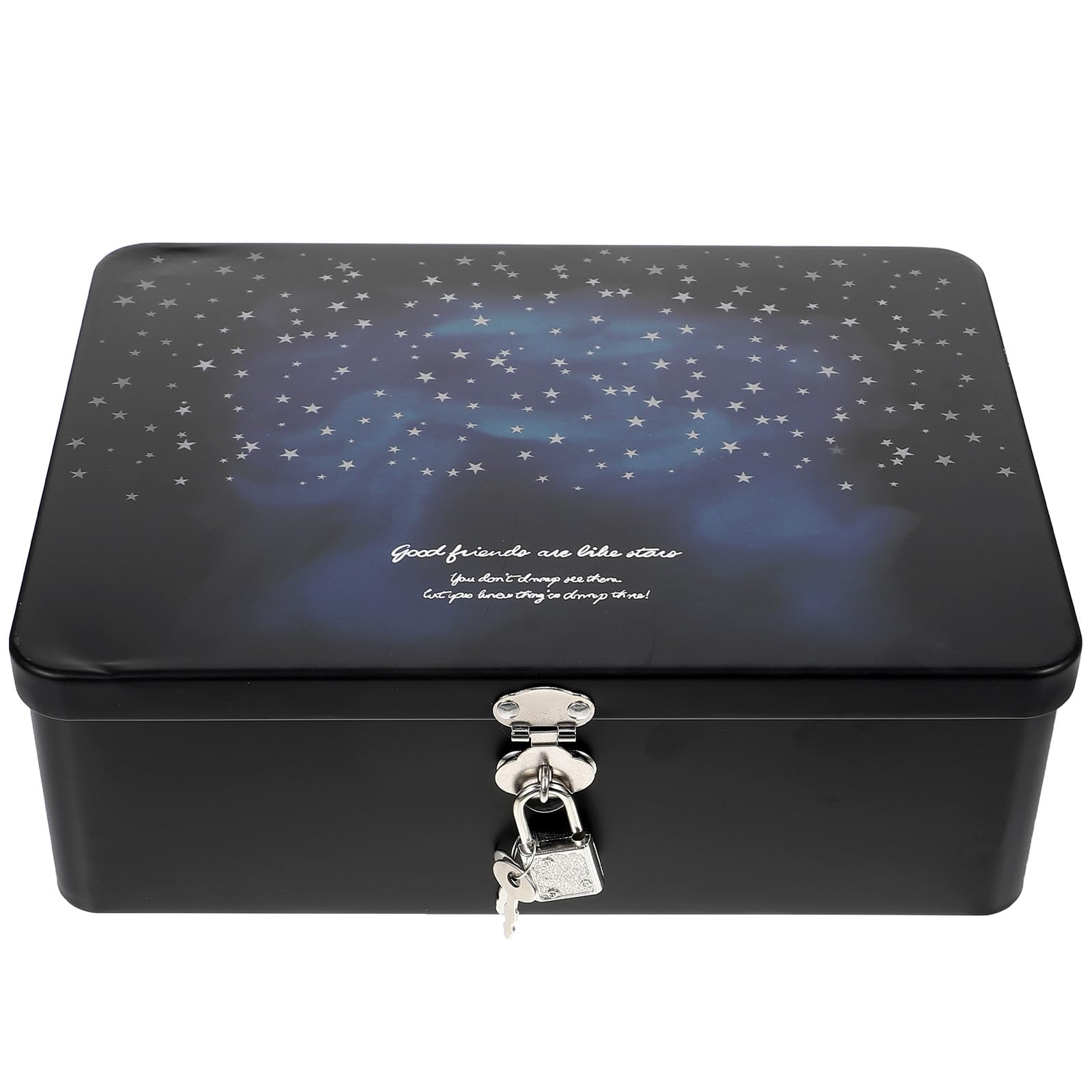 HOMSFOU Box Desktop Organizer Desk Organizer Tin Case Storage Case Piggy Bank Vintage Tinplate