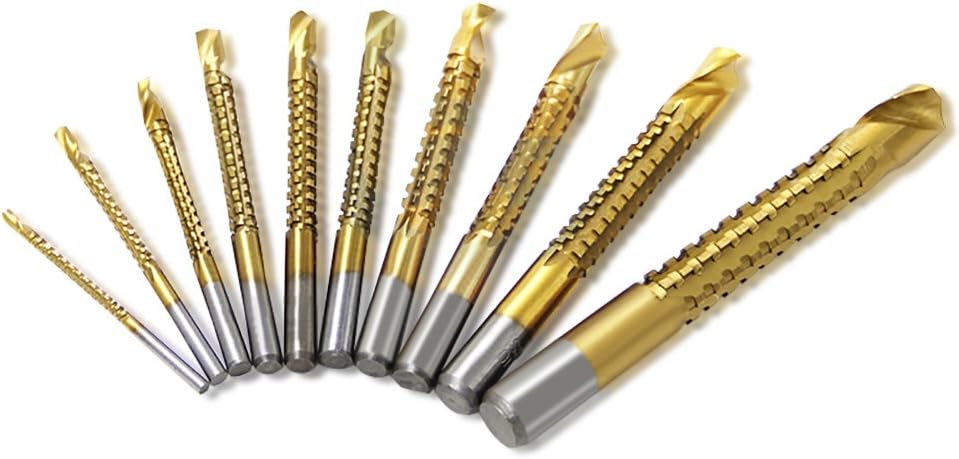 NUZAMAS 10pcs High Speed Steel HS 3-13mm Saw Drill Bits Pulling Groove Wood Metal Plastic Cutting Hole Titanium Coated Sawtooth Bit