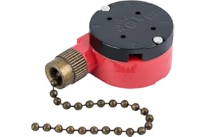 BSENTSTER Zing Ear ZE-208s Pull Chain Switch,3 Speed Control Switch Compatible with Hunter Ceiling Fans, Lamps and Wall Lights (Bronze Pull Chain)