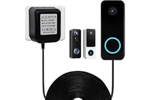 TEKCAM 24V Doorbell Transformer Compatible with WYZE Doorbell v2, AOSU Doorbell, XTU Doorbell, 16ft Doorbell Power Adapter, Black (No Doorbell)
