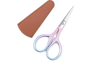Lobodt Personal Care Professional Beauty Tools (pink) Small scissors Facial hair removal and ear, nose and eyebrow, beard trimming Stainless steel fine straight head scissors