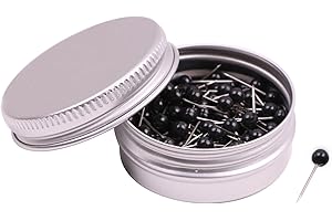 Tupalizy 1/8 Inch Small Round Head Map Tacks Pins for Home Office Use and DIY Craft Project (Black, 100PCS)