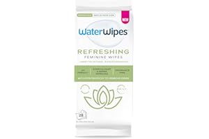 WaterWipes Refreshing Feminine Wipes, Stay Fresh On-The-Go, pH Friendly for Daily Intimate Care, Odor Removal, Gynecologist A