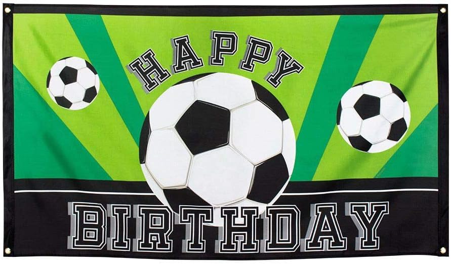 Boland BOL62502 Happy Birthday Foot Party Banner 90 x 150 cm, green, Taglia Unica