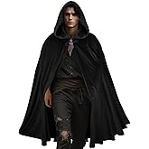 CICOCI Adult Medieval Velvet Hooded Cloak Men Renaissance Cape with Hood Halloween Costume