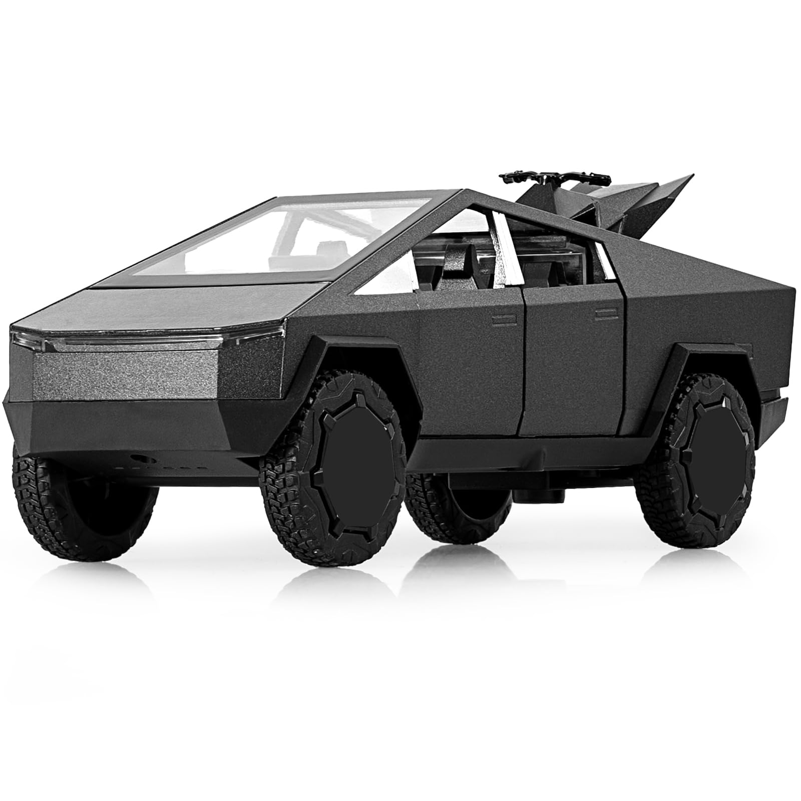 FRJV Toy Trucks for Boys 1/32 Diecast Trucks Model,Collectible Truck Model Kit,Metal Pull Back Cars,Pickup Truck Toy with Lights and Sounds,Toy Trucks for Boys Age 4-7(Grey)