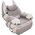 INGREM Smart Recliner with Adjustable Settings, Voice-Activated Home Theater Gaming Seat Rocker, Electric Lounge Chair Featuring USB Port ，Phone Holder and Cat Claw Armrest (Grayish White)