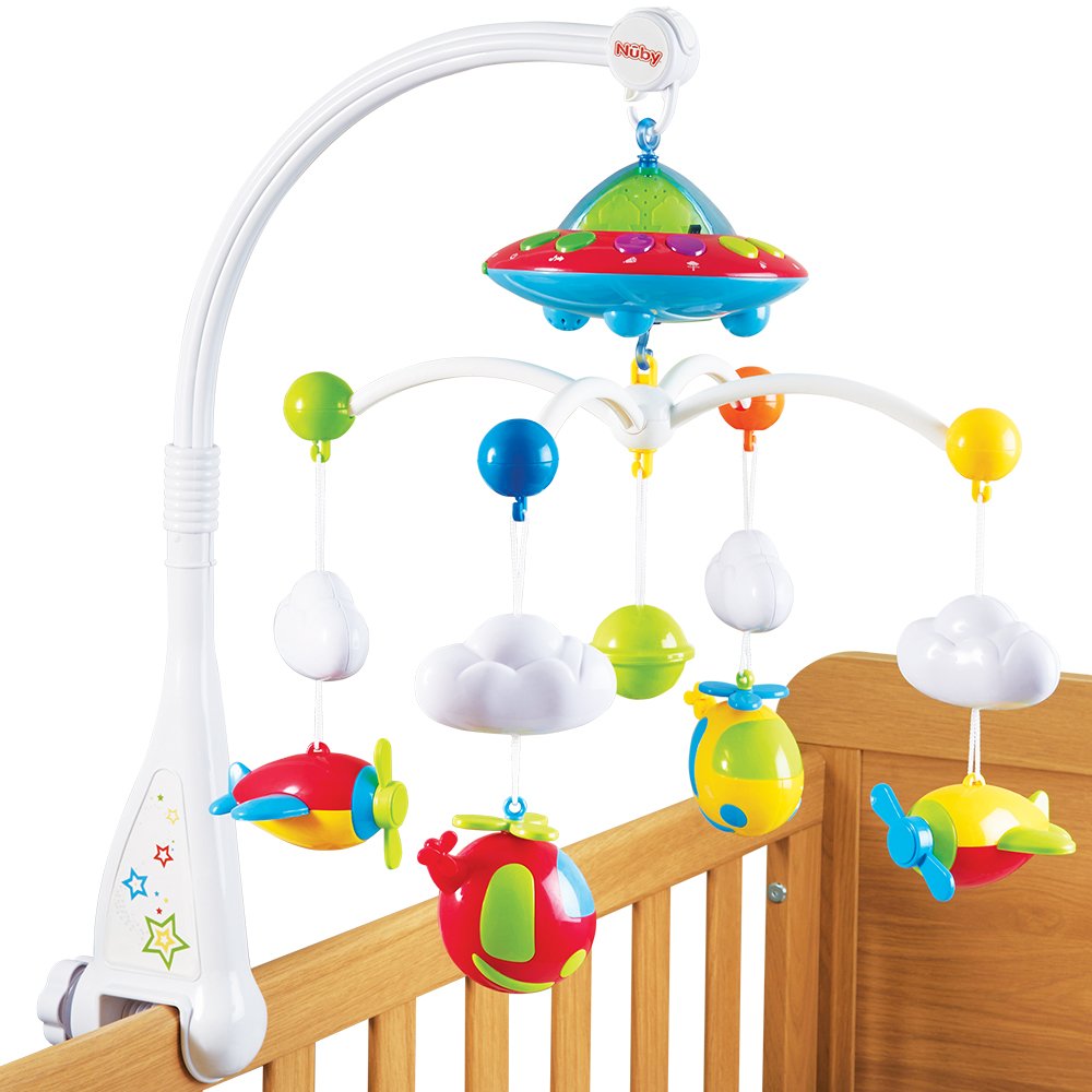 Nuby Musical Cot Mobile with Colour Changing Wall/Ceiling Starlight