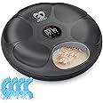 Casfuy Automatic Cat Feeder Cordless - Automatic Cat Food Dispenser for Wet Moist Food with 4 Ice Packs Rechargeable Auto Feeder for Cats Small Dogs with Programmable Timer Low Battery Indicator