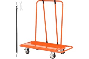 VEVOR Drywall Cart, 3000 LBS Panel Dolly With 45.28" x 21.8" Deck and 5" Swivel Wheels, Heavy-Duty Sheet Cart for Handling Wa