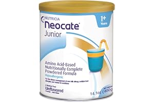 Nutricia Neocate Junior - Hypoallergenic, Dairy-Free, Amino Acid-Based Formula Without Prebiotics for 1+ Years - for Toddlers, Kids & Teens - Powdered Formula - 14.1 oz can (Case of 1)