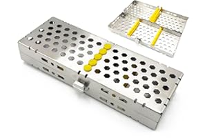 Autoclave Dental Sterilization Cassette Box Tray for 5 Instruments Organizer Rack Made of Stainless Steel Comes with Silicon 