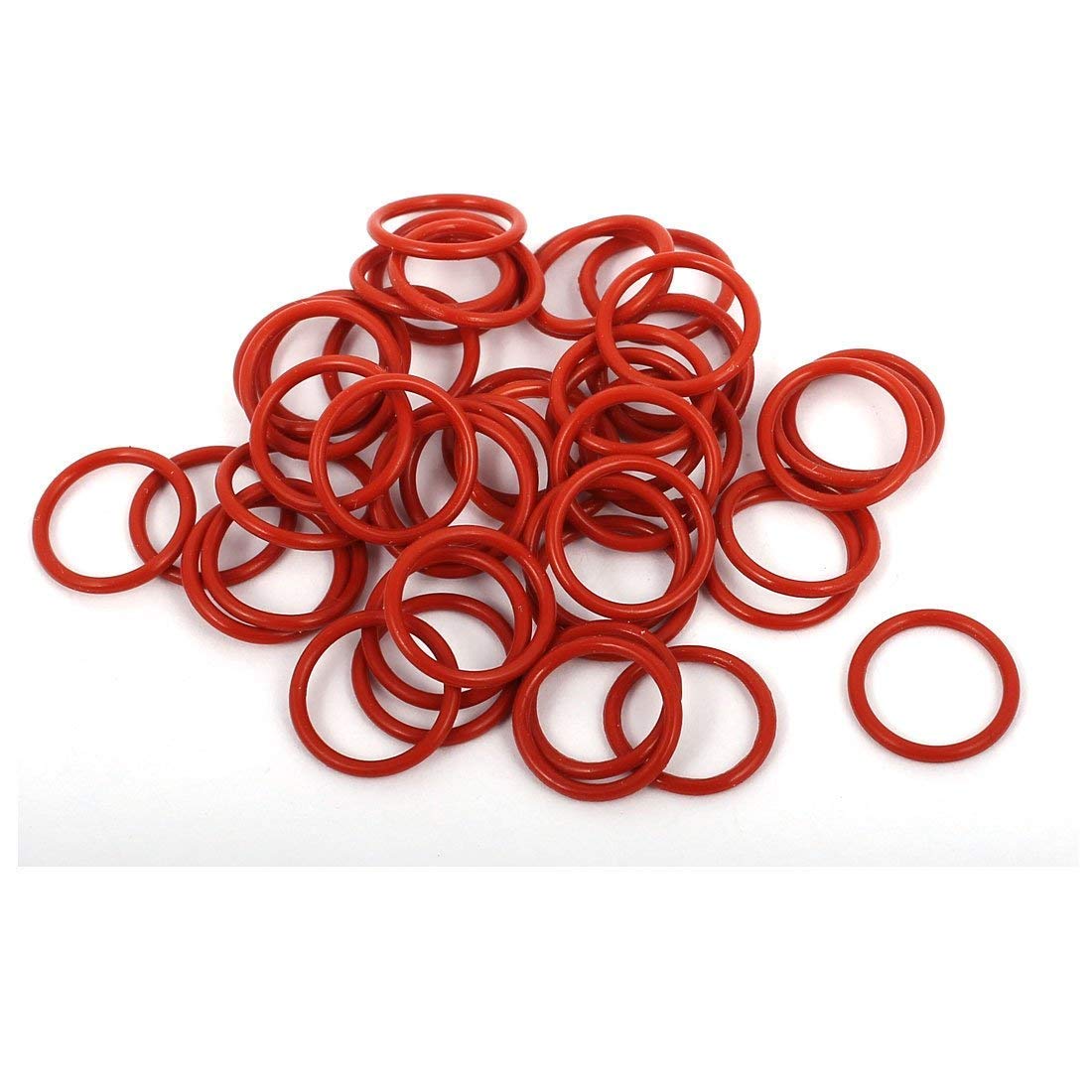 Sourcingmap 50Pcs 10mm x 1mm Rubber O-Rings Sealing Ring Grommets Red