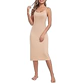 Lovasy Women's Full Slip for Under Dresses Cami Slip Mini Dress Adjustable Straps Basic Long Full Slips Nightgown S-3XL