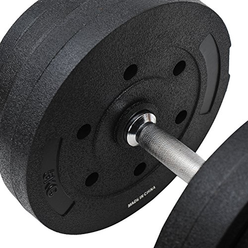 HOMCOM-Juego-de-Mancuernas-Pesas-de-Fitness-40KG-Ajustable-Profesionales-Gimnasio-Domstico-y-Musculacin-con-Barra-Acero-y-Discos