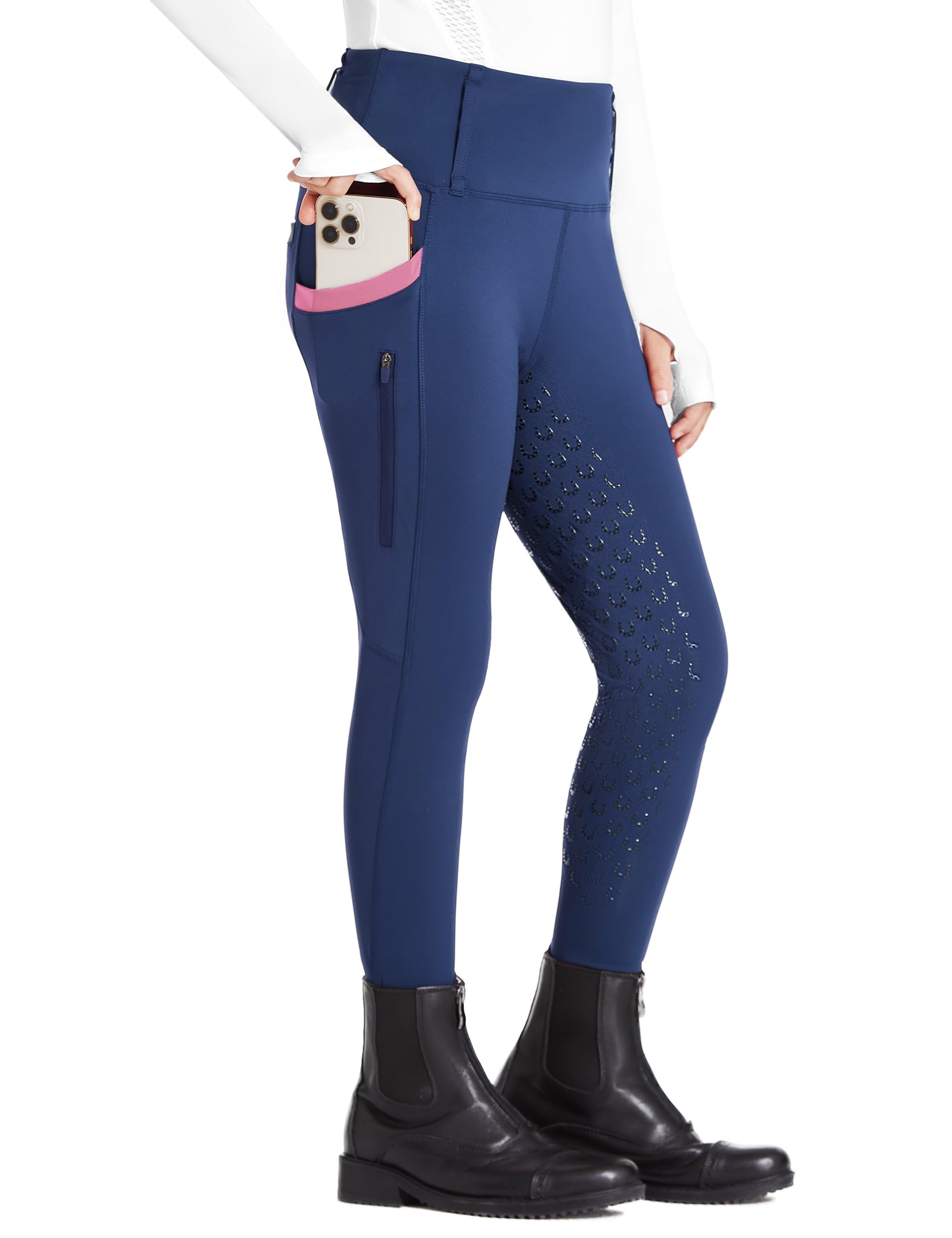 FitsT4 Sports Girls Riding Pants Full Seat High