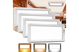 SFNN 4 Pack RV Lights Interior,3 Color RV LED Super Bright Fixture,12V RV Ceiling Dome Light with ON/Off Dimmable Switch Energy Saving Gift Package for RV/Camper/Car/Trailer/Boat