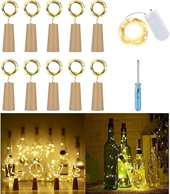 11x Lichterkette Mit Batterie Wasserdicht Ip65 Flaschenlicht Led Korken Lampe Aus Flaschen Hochzeit Deko Licht Bottle Light 75cm Warmweiss Oktoberfest Weihnachtsbeleuchtung Amazon De Beleuchtung