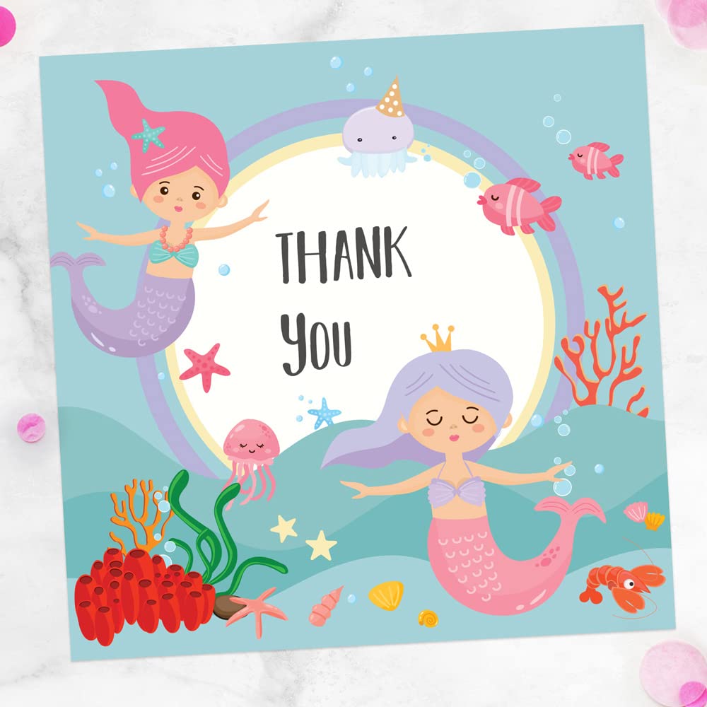 Kids Thank You Cards - Mermaid Party - Pack of 10 (652)