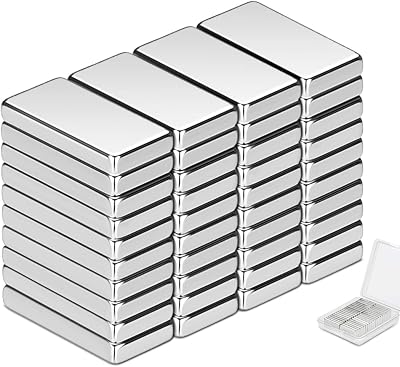 Wukong 40 Pcs Neodymium Magnets 20x10x3mm Square Bar Fridge Craft DIY