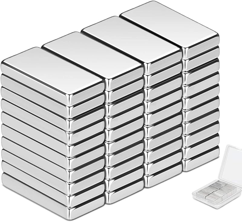 Wukong 40 Pcs Neodymium Magnets 20x10x3mm Square Bar Fridge Craft DIY