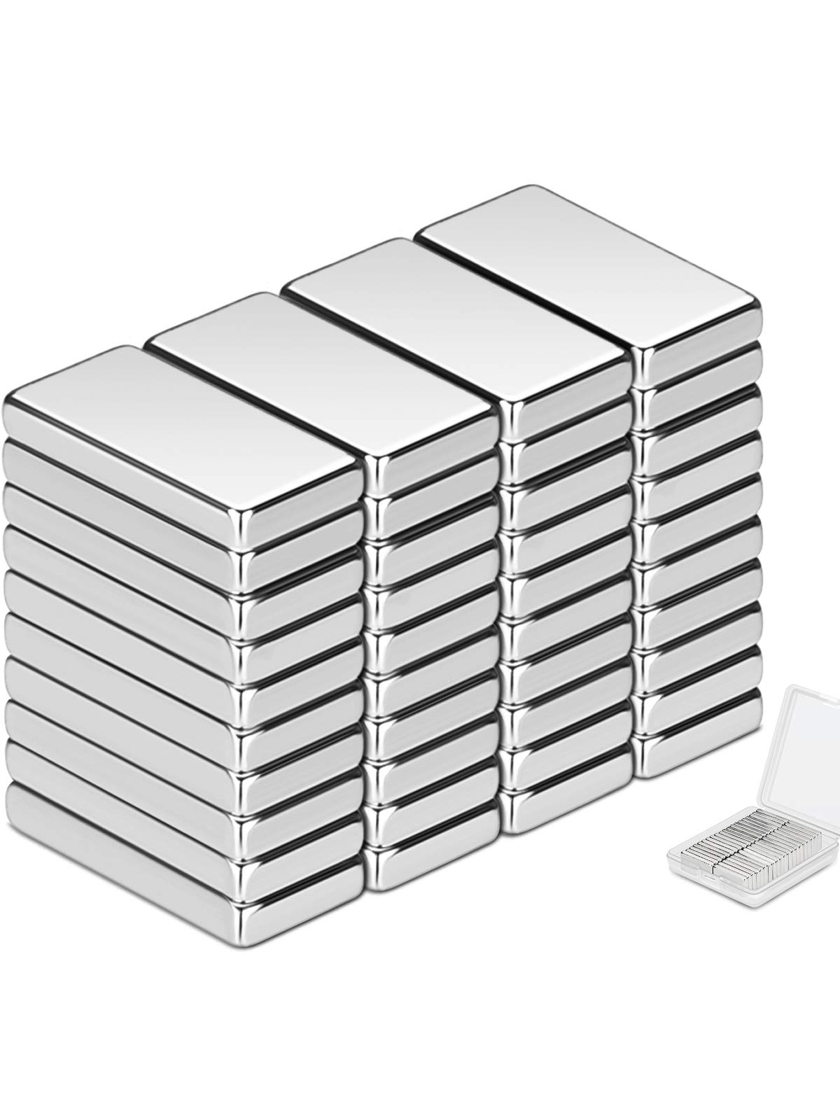 20x10x3mm Neodymium-Magnets-Rare-Earth-Magnet-Wukong 40 PCS Strong Square Bar Magnet for Fridge, Crafts or DIY
