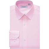 FAHIZO Men's Dress Shirt Regular Fit Soild Business Formal Long Sleeve Button Up Stretch Shirts