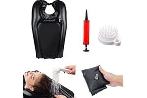 Lqucwepp Portable Shampoo Bowl with Inflator and Hair Washing Comb,Inflatable Hair Washing Basin for Sink at Home,In Bed at H