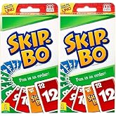 Mattel Skip-Bo and Skip-Bo Card Game, Combo Pack of 2