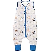 TADO MUSLIN Baby/Toddler Sleep Sack with Legs, Rayon from Bamboo 95% + 5% Spandex, 1.0 TOG, 2‑Way Zipper Sleeping Bag, Walker‑Friendly 18-36M