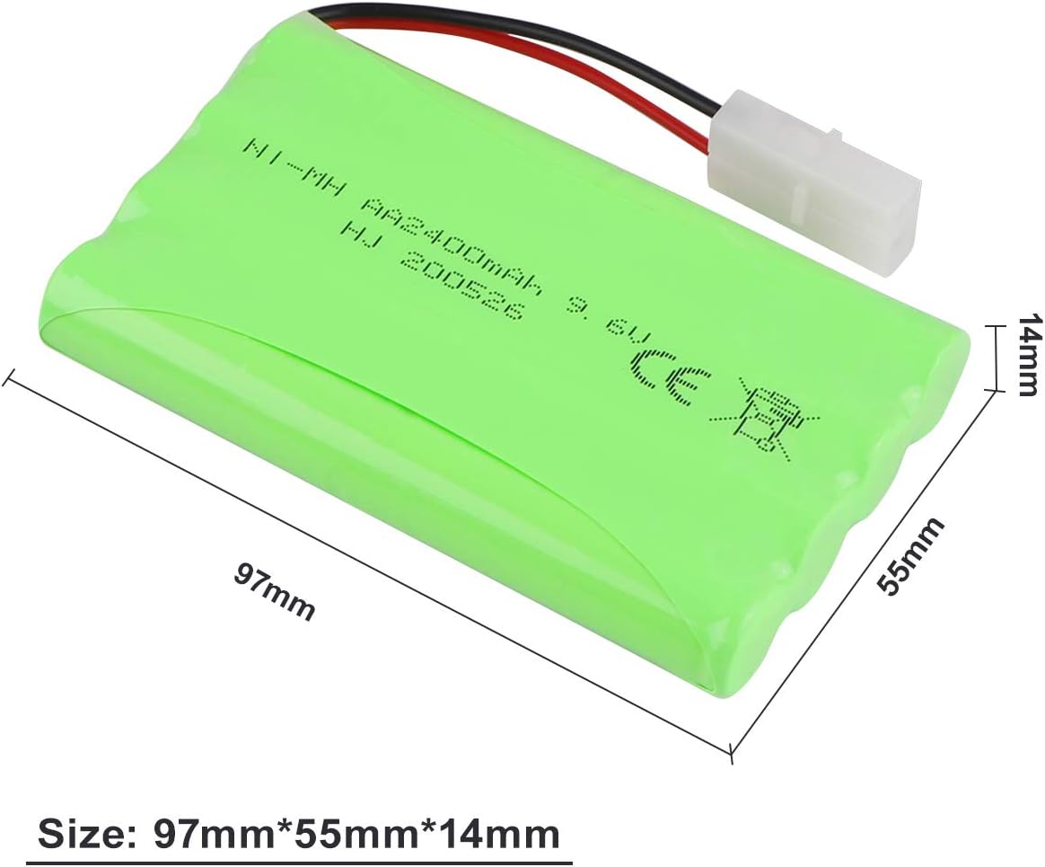 2400mAh 9,6V Ni-MH AA Akku KET 2P Stecker mit USB-Ladegerät für RC Car ...