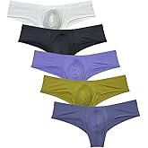 JAXFSTK Men's Skin Feel Thong Boxers Underwear String Crotch Trunks Pouch Cheeky Bikini Briefs Athletic Underpants