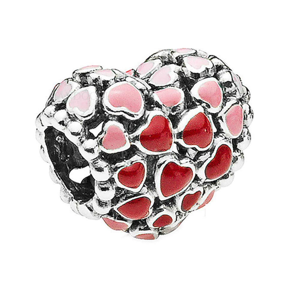 PANDOCCI 2018 Valentine's Day Burst of Love Heart Authentic 925 Silver DIY Fits for Original Pandora Bracelets Charm Fashion Jewelry
