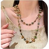 Boho Colorful Seashell Beaded Double Layer Necklace Long Stackable Vacation Necklace Fashion Jewelry Western Gifts