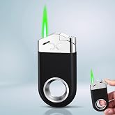 KAMBOLLY Cool Butane Torch Lighter, Funny Keychain Lighters for Candle BBQ, Refillable&Adjustable EDC Pocket Lighter with Windproof Jet Flame, Unique Gifts for Men Women (Black)