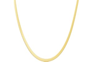 DEARMAY 14K Gold Plated Necklaces for Women, Dainty Gold Herringbone Choker Necklace Thin Layered Snake Chain Jewelry for Gifts