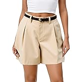 winkbay Women's Wide Leg Tailored Shorts Belted High Waisted Dressy Casual Work Shorts