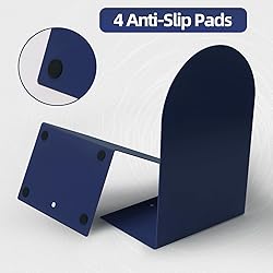 Metal Book Ends, Bookends for Shelves, Blue Book