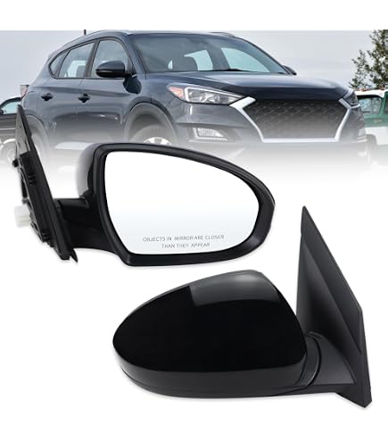 Driver Left Side Mirror Assembly For 2022-2023 Hyundai Santa Cruz - Heated, Blind Spot, Turn Signal