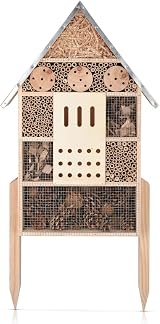 Navaris XL Wooden Insect Hotel - Natural Habitat for Bees & Butterflies view 7