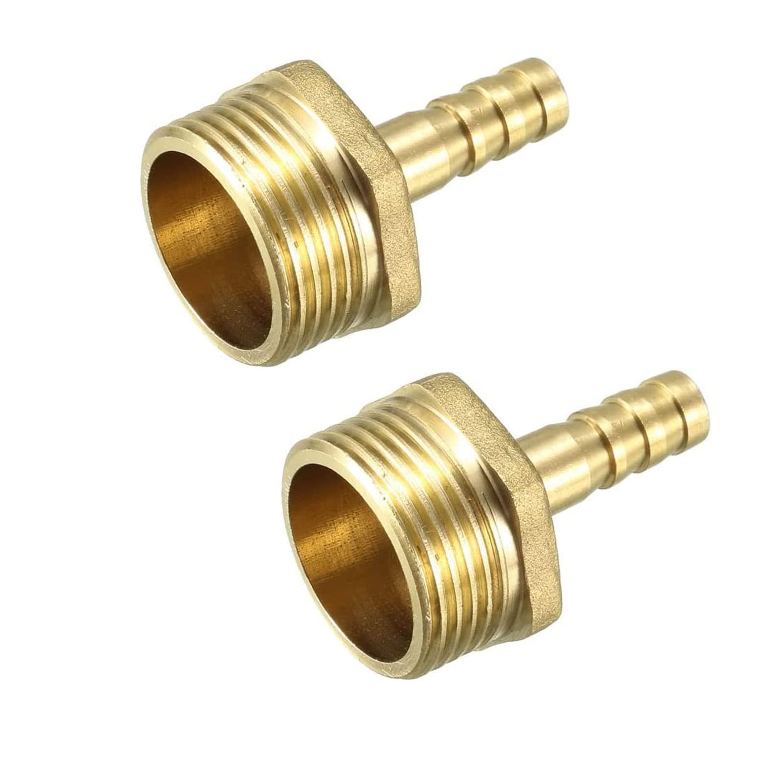 TOP-VIGOR 2pcs Brass Barb Hose Fitting Connector Adapter 12mm Barbed x 3/4 BSP Male Pipe