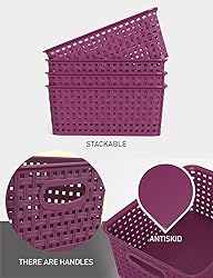 WYT 6-Pack Plastic Small Shelf Storage Weave