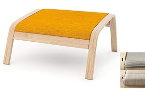 Vepping Lude Multi Colored Armchair Replacement Cover, Fits IKEA Poäng Armchair, Cushion not Included (Footstool Design 2, Polyester - Yellow)