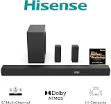 Hisense AX5100Q 5.1 Channel Soundbar Dolby Atmos DTS:X 6.5in Wireless Subwoofer view 2
